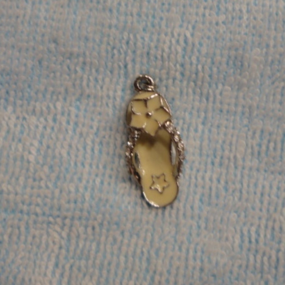 Yellow Flip Flop Enamel Charm